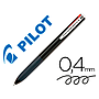 PILOT - Boligrafo SUPER GRIP G - 4 colores retractil sujecion de caucho tinta base de aceite cuerpo color negro (Ref. BPKGG-35M-B)