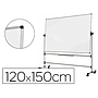 BI-OFFICE - Pizarra blanca blanca de acero vitrifricado volteable doble cara 120x150 cm (Ref. RQR0424)