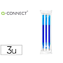 Q-CONNECT - Recambio boligrafo retractil kf11058 borrable azul caja de 3 unidades (Ref. KF11058)