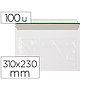 Q-CONNECT - Sobre autoadhesivo portadocumentos 310x230 mm ventana transparente paquete de 100 unidades (Ref. KF11301)