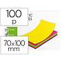 Q-CONNECT - Bloc de notas electrostaticas quita y pon 70x100 mm 100 hojas 5 colores fluorescentes (Ref. KF14524)