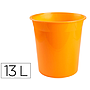 Q-CONNECT - Papelera plastico naranja translucido 13 litros dim. 275x285 mm (Ref. KF19040)
