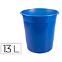 Q-CONNECT - Papelera plastico azul translucido 13 litros dim. 275x285 mm (Ref. KF19037)