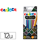 CARIOCA - Lapices de colores metallic hexagonal mina 3,3 mm caja de 12 colores surtidos (Ref. 43164)