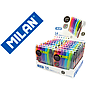 MILAN - Boligrafo p1 retractil 1 mm touch mini estuche de 7 unidades colores surtidos expositor de 14 estuches (Ref. 176556914)