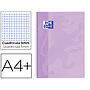 OXFORD - Cuaderno espiral ebook 1 school touch te din a4+ 80 hojas cuadro 5 mm con margen malva pastel (Ref. 400117273)