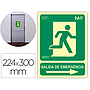 ARCHIVO 2000 - Pictograma salida de emergencia derecha pvc verde luminiscente 224x300 mm (Ref. 6170-04H VE)