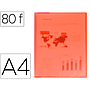 LIDERPAPEL - Carpeta escaparate 80 fundas polipropileno din A4 rojo translucido (Ref. EC94)