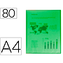 LIDERPAPEL - Carpeta escaparate 80 fundas polipropileno din A4 verde translucido (Ref. EC95)