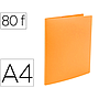 LIDERPAPEL - Carpeta escaparate 80 fundas polipropileno din A4 naranja fluor opaco (Ref. EC97)