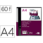 LIDERPAPEL - Carpeta 60 fundas canguro pp din A4 negro opaco portada y lomo personalizable (Ref. JC22)