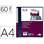 LIDERPAPEL - Carpeta 60 fundas canguro pp din A4 azul translucido portada y lomo personalizable (Ref. JC24)