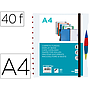 LIDERPAPEL - Carpeta A4 con 40 fundas intercambiables 5 sep sobre y gomilla portada y lomopersonalizable transparente (Ref. JC33)
