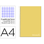 LIDERPAPEL - Cuaderno espiral A4 micro jolly tapa forrada 140h 75 gr cuadro 5mm 5 bandas4 taladros color amarillo (Ref. BA95)