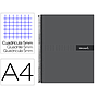 LIDERPAPEL - Cuaderno espiral A4 micro crafty tapa forrada 120h 90 gr cuadro 5 mm 5 bandas 4 colores color negro (Ref. BA90)