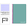 LIDERPAPEL - Cuaderno espiral folio witty tapa dura 80h 75gr cuadro 4mm con margen color turquesa (Ref. BV03)