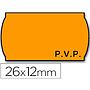 METO - Etiquetas onduladas 26 x 12 mm fluor naranja pvp adh 2 rollo 1500 etiquetas troqueladas para etiquetadora tovel (Ref. 9156424)