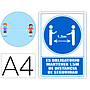 ARCHIVO 2000 - Pictograma obligatorio mantener 1,5 m de distancia de seguridad pvc color azul 210x297 mm (Ref. 6173-15 AZ)