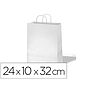 Bolsa de papel basika celulosa blanco asa retorcida tamaño \"s\" 240x100x320 mm (Ref. 02104007)