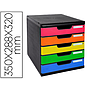 EXACOMPTA - Fichero cajones sobremesa iderama arlequin 5 cajones multicolores 350x288x320 mm (Ref. 301798D)