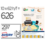 AVERY - Etiqueta adhesiva tico papel satinado oro / plata laser medidas surtidas pack de 626 etiquetas (Ref. TICO OA-MIX-10)