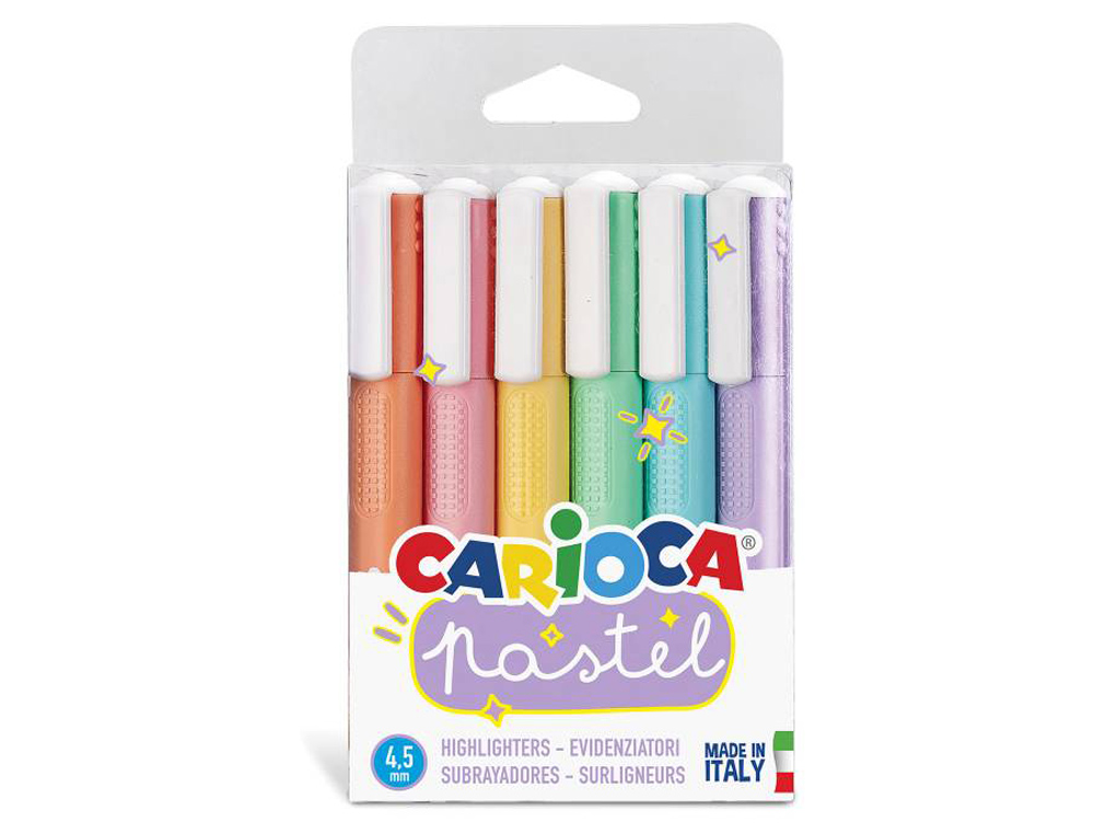 CARIOCA - Rotulador fluorescente pastel blister de 6 colores surtidos (Ref. 43033)