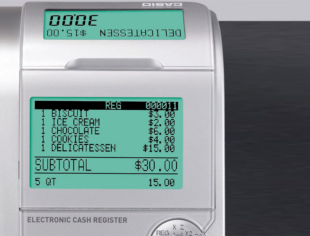 CASIO - Registradora se-s400 gris 200 departamentos display lcd retroiluminacion cajon pequeño negro (Ref. SE-S400SB-SR)