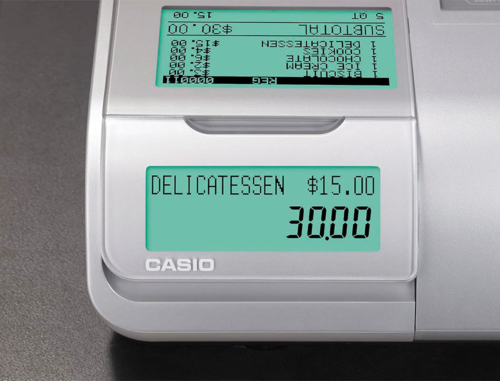 CASIO - Registradora se-s400 gris 200 departamentos display lcd retroiluminacion cajon pequeño negro (Ref. SE-S400SB-SR)