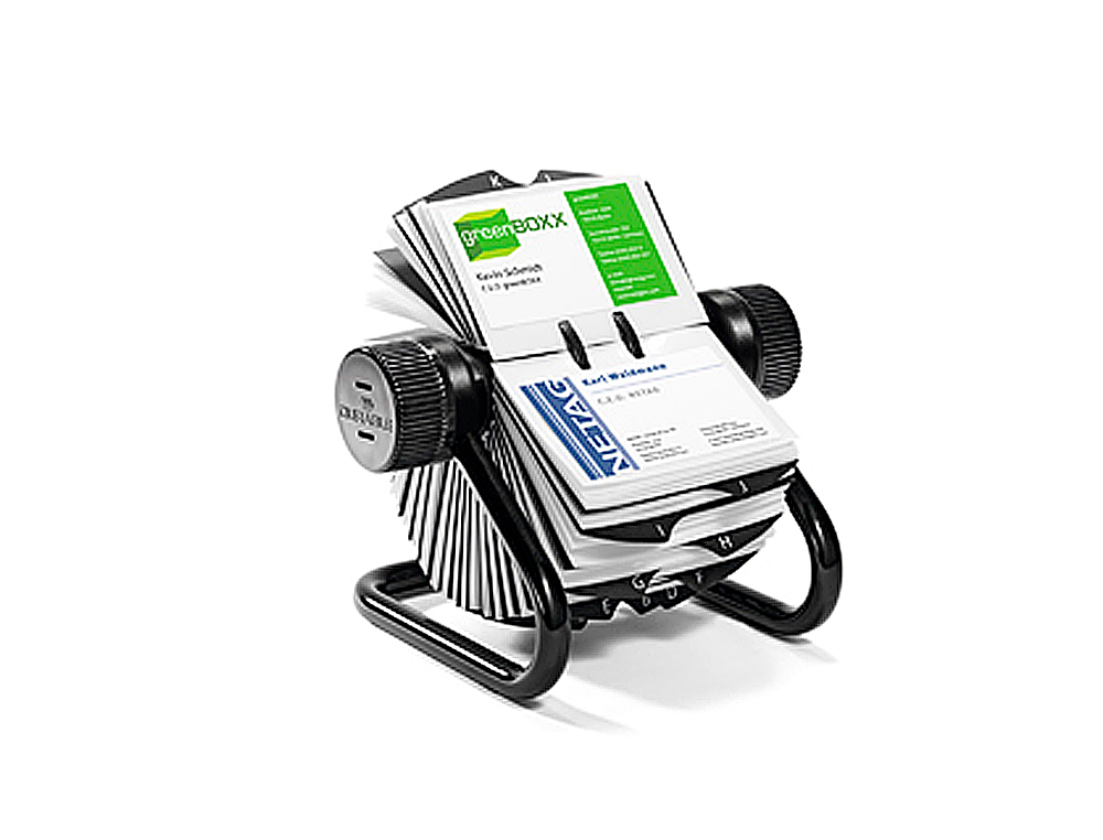 DURACLIP - Tarjetero visifix rotatorio 200 fundas para 400 tarjetas 72x104 mm incluye separador az (Ref. 2481-01)