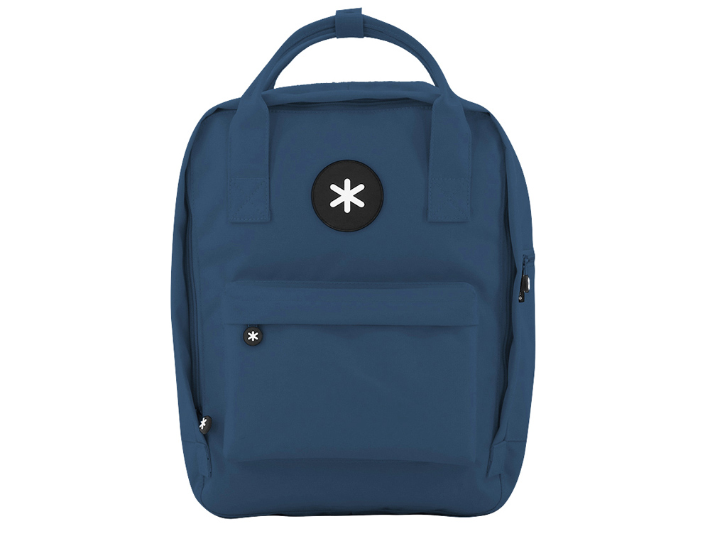 ANTARTIK - Cartera mochila 2 asas y bolsillos exteriores azul marino 300x115x390 mm (Ref. ME15)