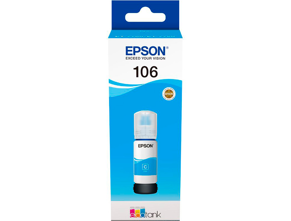 EPSON - Ink-jet 106 ecotank cian ink bottle et-7700 / et-7750 (Ref. C13T00R240)