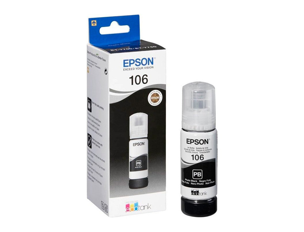 EPSON - Ink-jet 106 ecotank photo negro ink bottle et-7700 / et-7750 (Ref. C13T00R140)