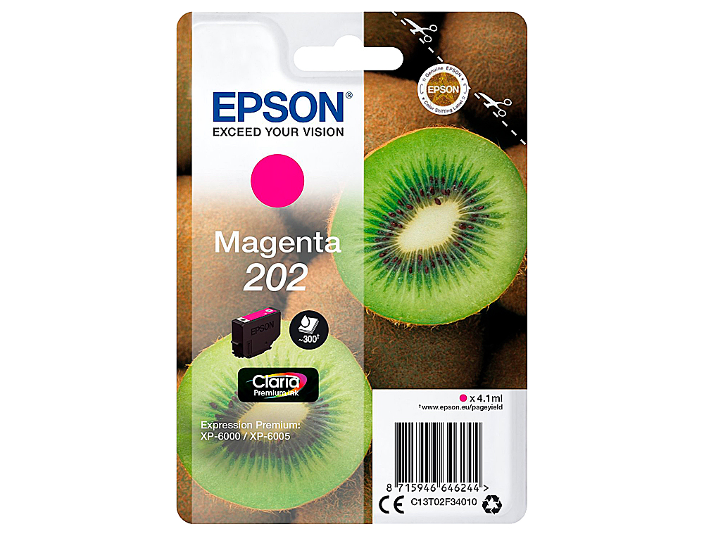 EPSON - Ink-jet 202 xp-6000 / xp-6005 / xp-6100 / xp-6105 magenta 300 pag (Ref. C13T02F34010)