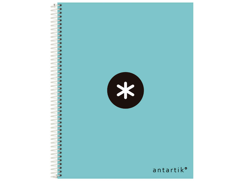 ANTARTIK - Cuaderno espiral liderpapel A4 micro tapa forrada120h 100 gr cuadro 5mm 5 bandA4 taladros color menta (Ref. KD86)