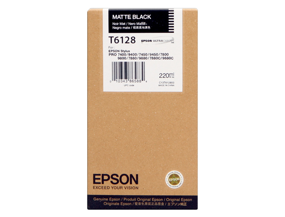 EPSON - Ink-jet gf stylus photo 7450/9450/ 7400/9400/7880/ 9880/7800/9800 negro mate alta capacidad&lt;/ (Ref. C13T612800)
