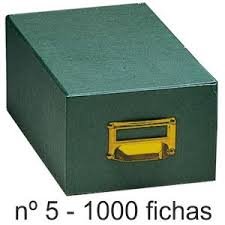 MARIOLA - Fichero CARTÓN FORRADO EN GELTEX VERDE PARA1000FICHAS DIMENSIONES 250X190X350 MM. (Ref.5-1000)