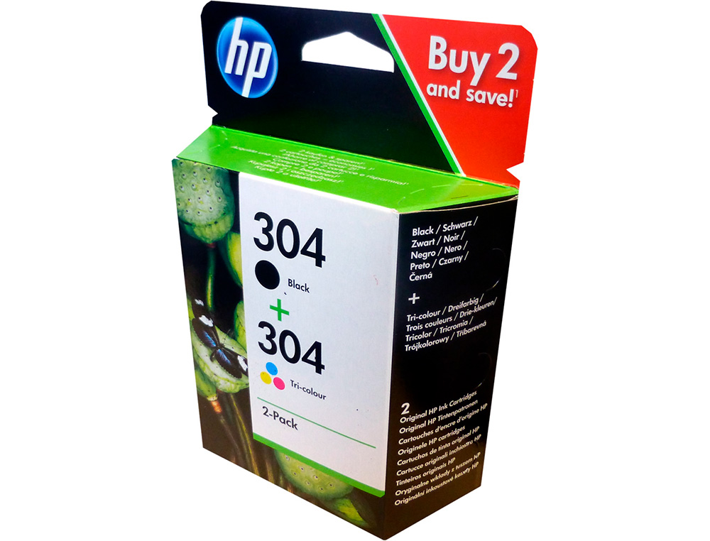 HP - Ink-jet 304 3jb05ae deskjet 2620 / 2630 / 3720 / 3730 / 3750 / 3760 / envy 5010 / 5020 / 5030 multipack (Ref. 3JB05AE)