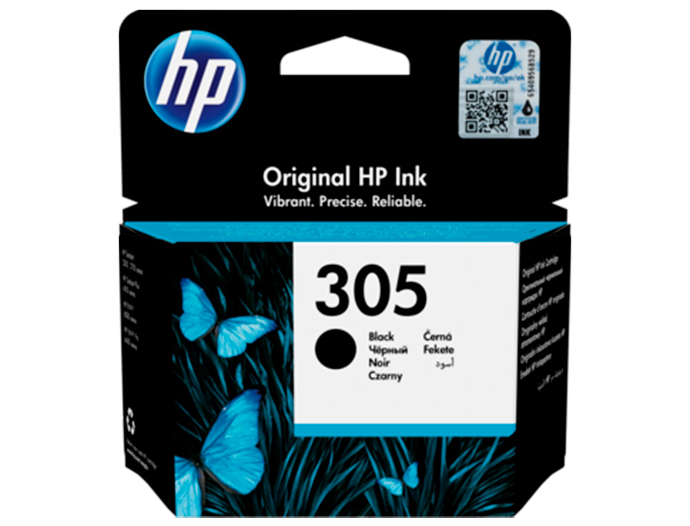 HP - Ink-jet 305 deskjet 1210 / 1212 / 1255 / 2732 / 2752 / 4155 / 4158 envy 6020 / 6052 /6055 / 6420 negro 120 (Ref. 3YM61AE)