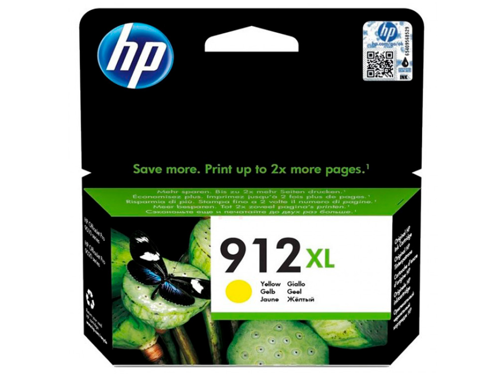 HP - Ink-jet 912 xl officejet 8010 / 8020 / 8035 amarillo 825 pag (Ref. 3YL83AE)