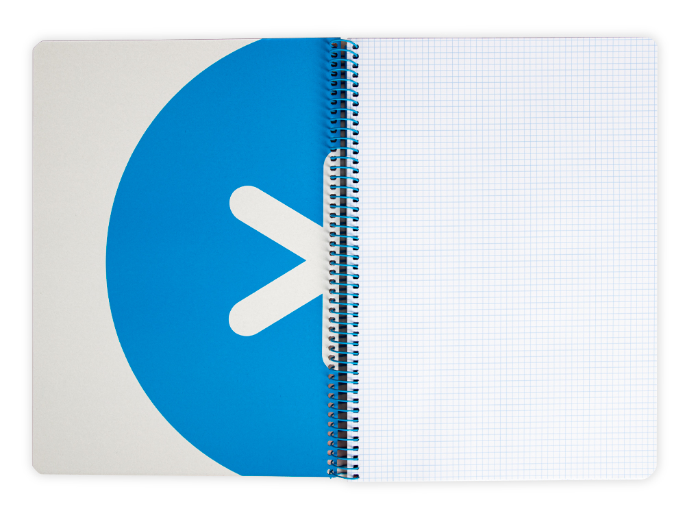 ANTARTIK - Cuaderno espiral liderpapel A4 tapa dura 80h 100gr cuadro 4mm con margen color rojo (Ref. KB14)
