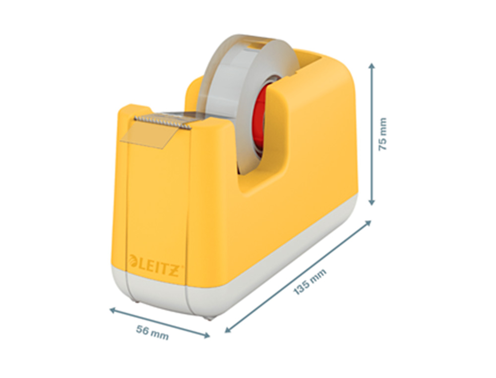 LEITZ - Portarrollo sobremesa cosy plastico para cintas 33 mt color amarillo (Ref. 53670019)