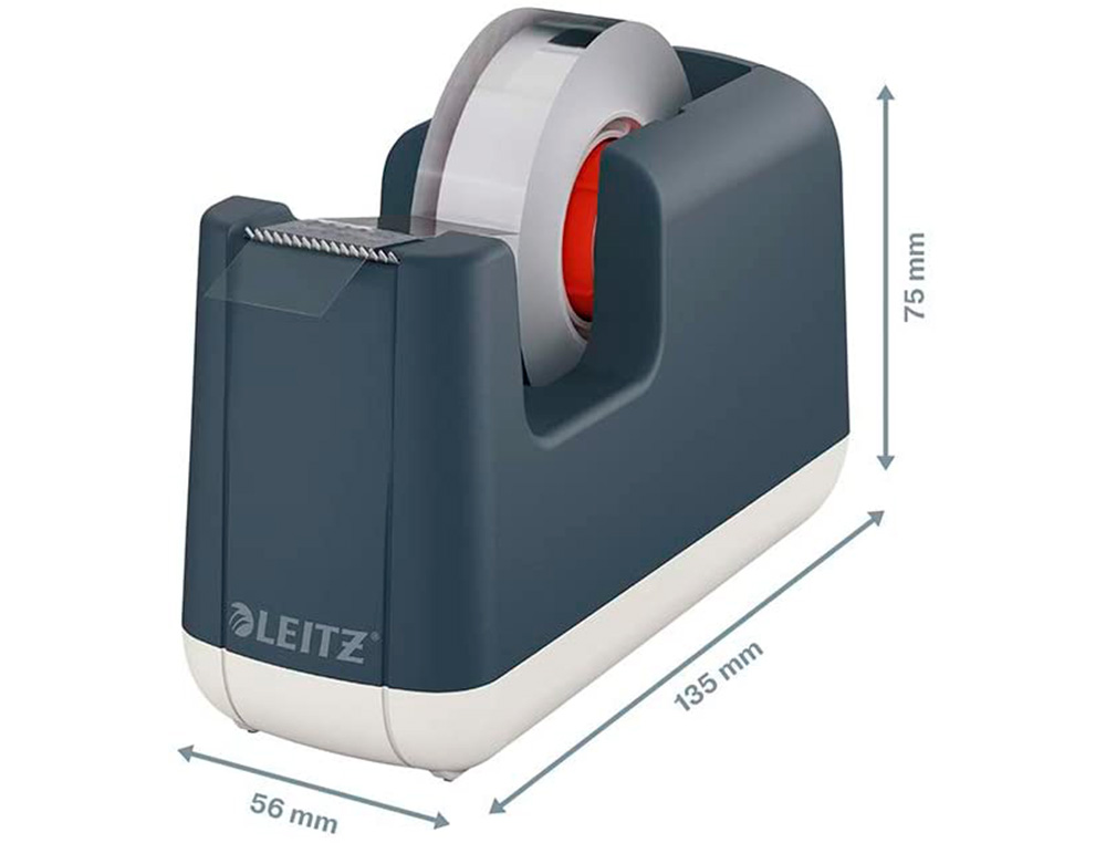 LEITZ - Portarrollo sobremesa cosy plastico para cintas 33 mt color gris (Ref. 53670089)