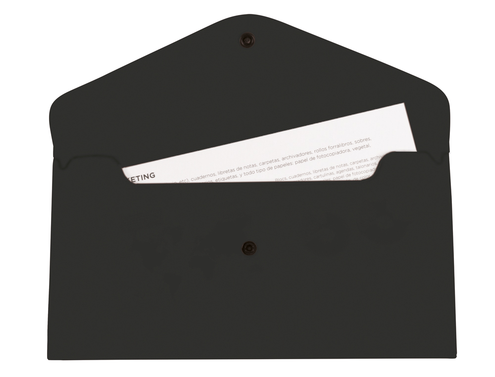 LIDERPAPEL - Carpeta dossier broche polipropileno tama o sobre americano 260x140 mm negro opaco (Ref. DS80)
