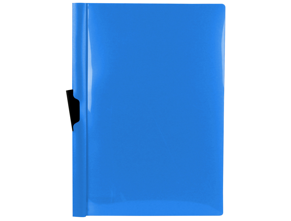 LIDERPAPEL - Carpeta dossier pinza lateral polipropileno din A4 azul translucido 60 hojas pinza deslizante (Ref. DP28)