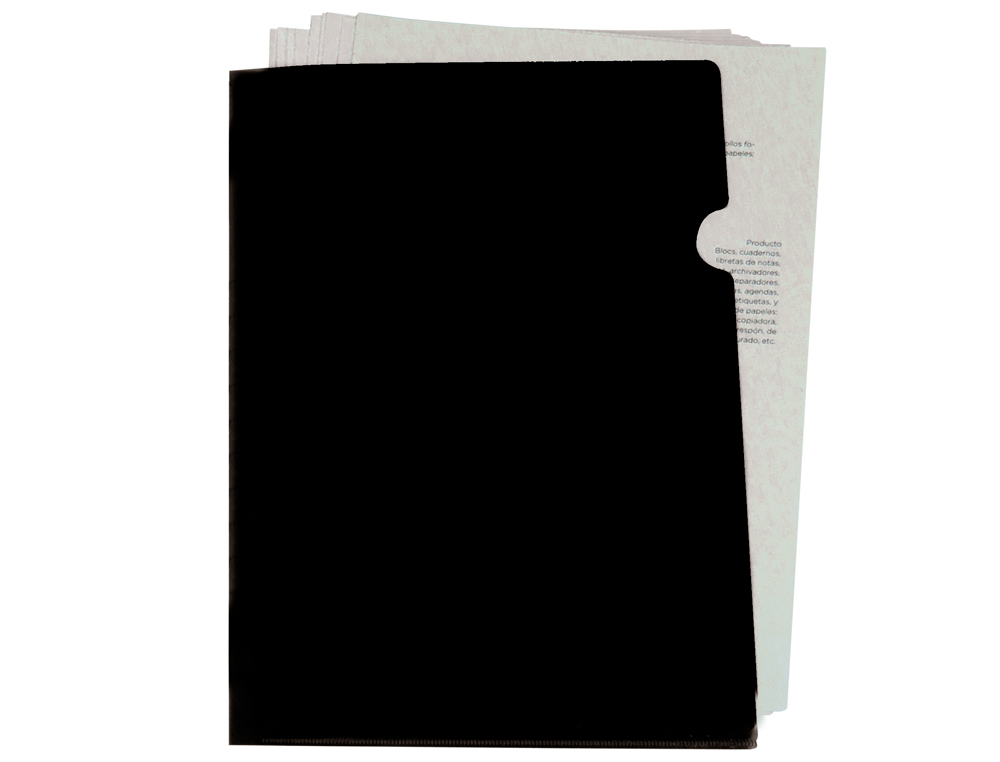 LIDERPAPEL - Carpeta dossier uñero polipropileno din A4 negro opaco 20 hojas (Ref. BL18)