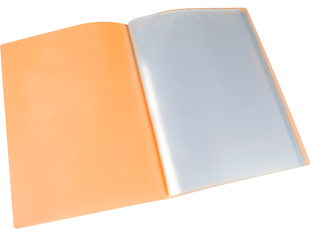 LIDERPAPEL - Carpeta escaparate 60 fundas polipropileno din A4 naranja fluor opaco (Ref. EC86)