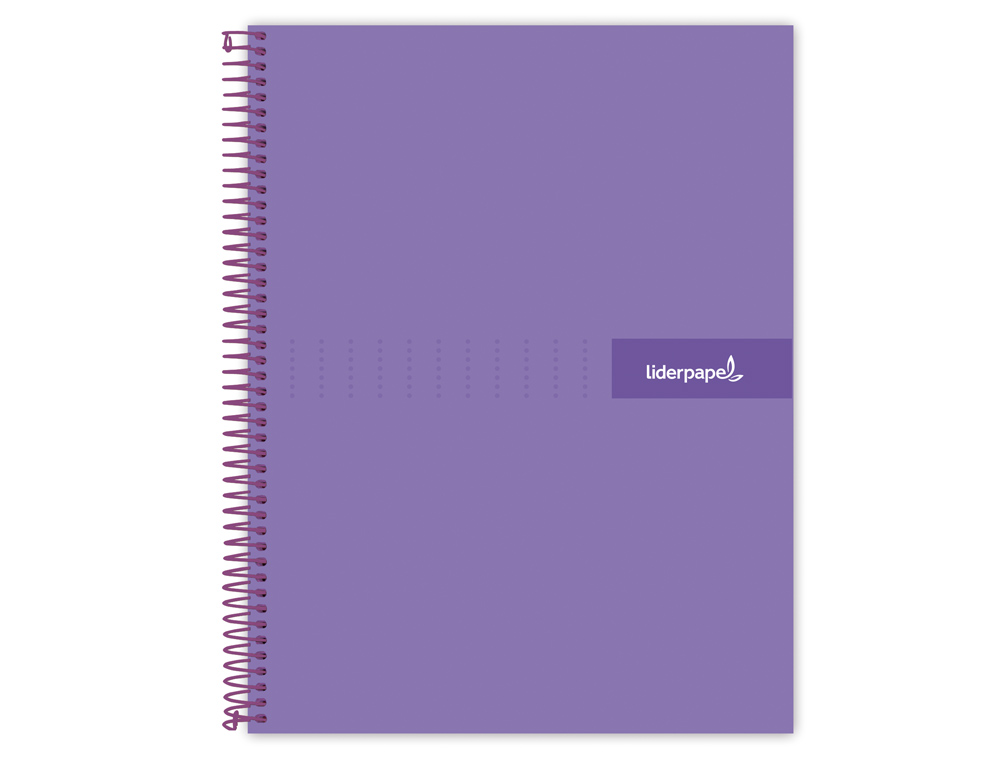 LIDERPAPEL - Cuaderno espiral A4 crafty tapa forrada 80h 90 gr cuadro 4mm con margen color violeta (Ref. BJ79)