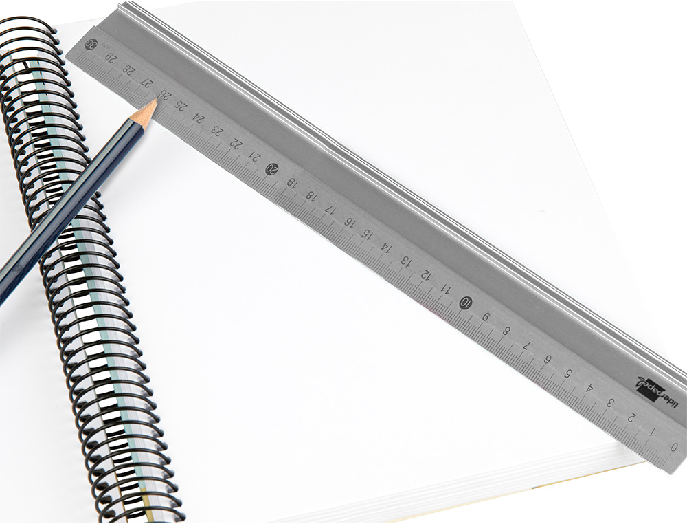 LIDERPAPEL - Regla 30 cm aluminio color metalico (Ref. RG18)