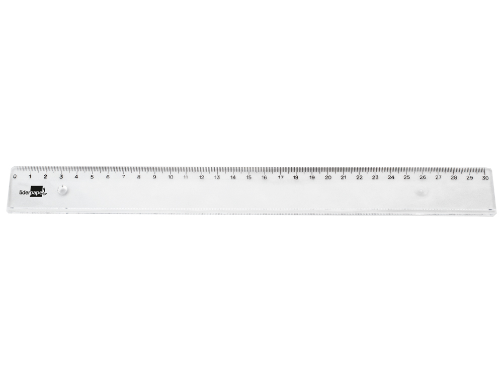 LIDERPAPEL - Regla plastico irrompible transparente 30 cm (Ref. RG15)