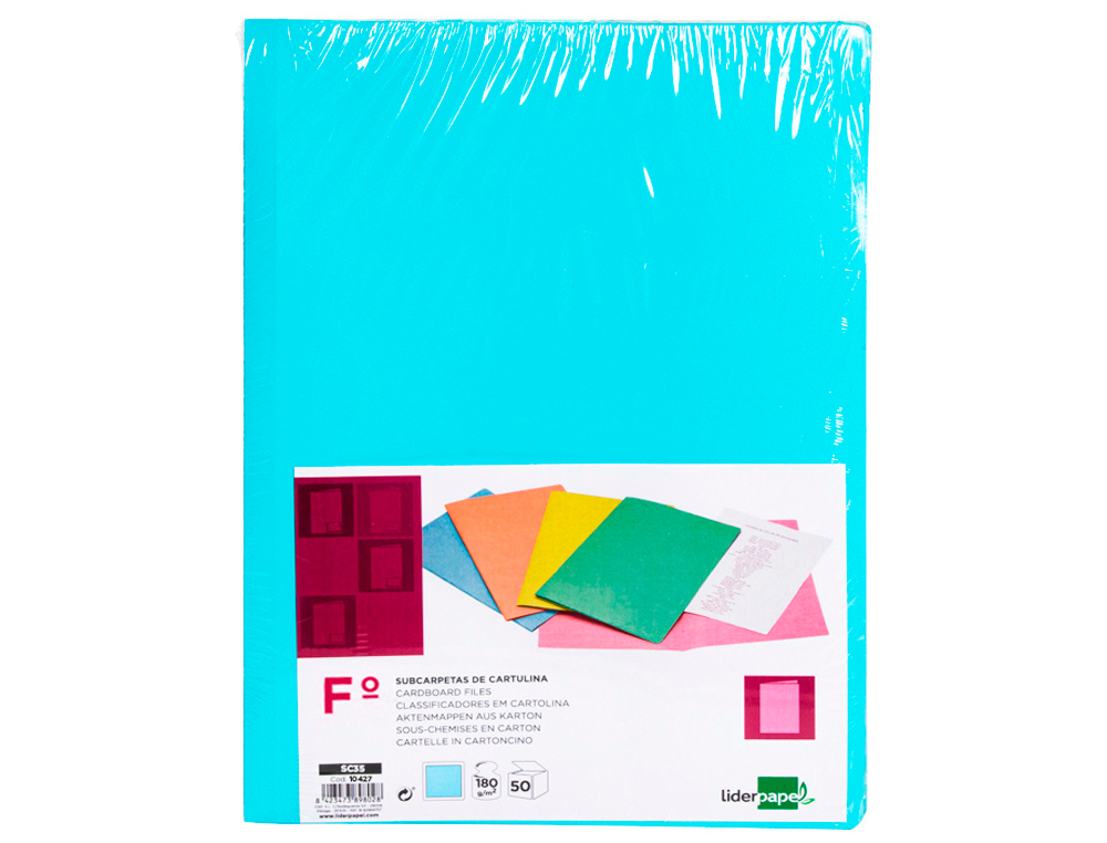 LIDERPAPEL - Subcarpeta folio azul pastel 180g/m2 (Ref. SC35)
